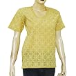 Womens Top Comfort Casual Clothes Cotton Fabric Chikan Style Size XS (ctop335)