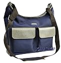 Salvatore Ferragamo Panama Blue Canvas Shoulder Bag 24-6535NV-GL