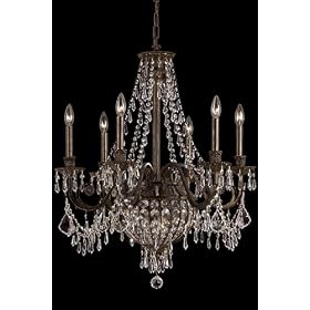 Paris Flea Nine - light Crystal Chandelier With English Bronze, 29Hx27W, ENGLISH BRONZE by Home Decorators Collection