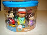 Retired Splish Splash I was Taking a Bath Disney Set of 7 Mickey Mouse Clubhouse Bath Toys Including Mickey Mouse, Minnie Mouse, Darby, Manny, June, Leo, and Lumpy - New in Box