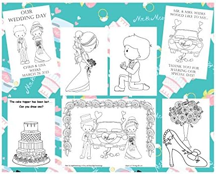 Individually Packaged Children's Wedding Activity Sets (Pack of 12) Personalized Wedding Coloring Books.