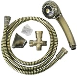 Antique Brass Hand Held Massage Wall Shower+Diverter