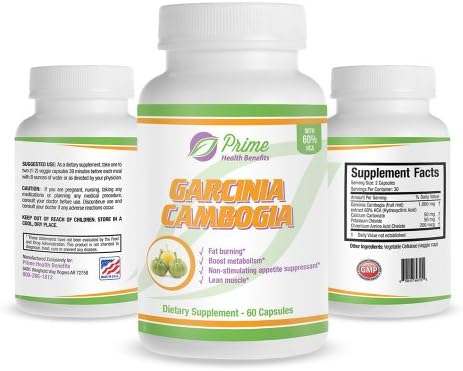 Garcinia Cambogia Extract Pure 100% Natural Appetite Suppressant and Weight Loss Supplement From Prime Health Benefits - Natural Select GMO Free ★★★★★ Premium Plus Formula As Seen on Dr. Oz Show - Your Safe and Secure Purchase Is Amazon Guaranteed - Buy Here Today