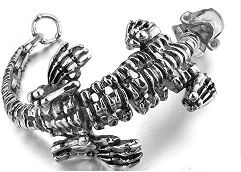 Men 8.7 Inch (22cm) 316L Stainless Steel Heavy Dinosaur Retro Bracelet (KL-B05)