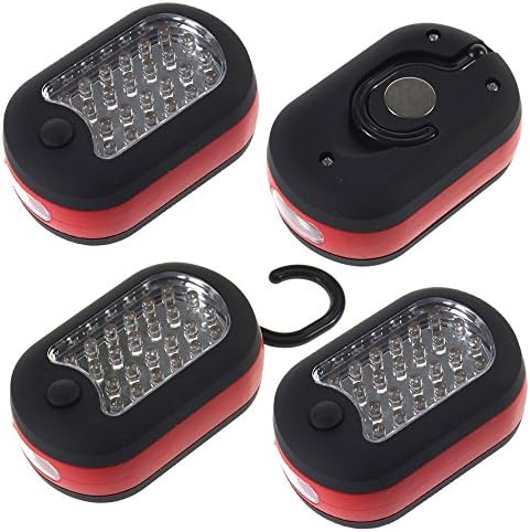 ECAREE V4005D 24+3 LED Work Light with Swivel Hook, Red, Set of 4