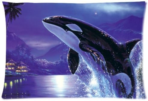 1AlexStore Pillowcase Standard 20x30 Inch two Sides Zippered Pillow Cover Orca Killer Whales (2)