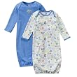 Gerber 2pk Infant Gowns in Blue - 0 - 6 Months