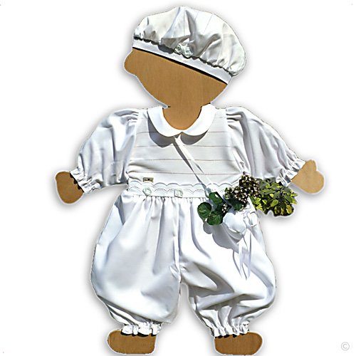 Girls jump suit Lionella, white, for babies, with pouch, Baby clothes | christening suits