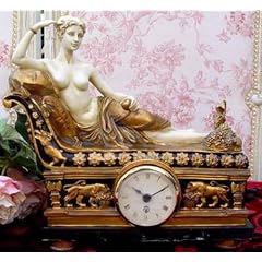 FIG�RLICHE KAMINUHR APHRODITE AUF RECAMIERE EMPIRE STIL EXKLUSIV