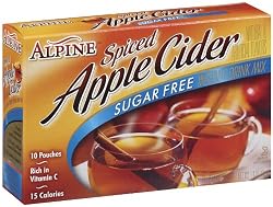 Alpine Spiced Cider, Sugar-Free Apple Flavor Drink Mix, .14 oz pouch, 10 count boxes (Pack of 12)