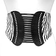 Black & White Zebra Print Wide Studded Elastic Cinch Belt