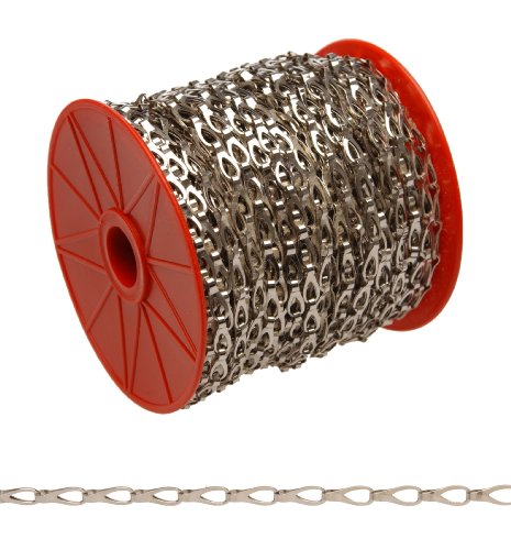 Campbell 0710227 Hobby and Craft Sash Chain, Chrome Plated, #2 Trade, 0.016" Diameter, 29 lbs Load Capacity, 164 Feet Reel