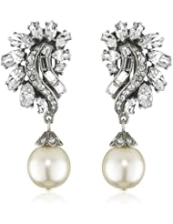 Ben-Amun Jewelry Swarovski Crystal and Glass Pearl Clip-On Earrings