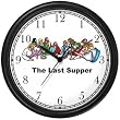 The Last Supper Christian Theme Wall Clock by WatchBuddy Timepieces (Black Frame)