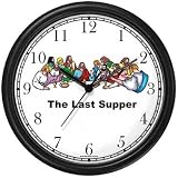 The Last Supper Christian Theme Wall Clock by WatchBuddy Timepieces (Slate Blue Frame)