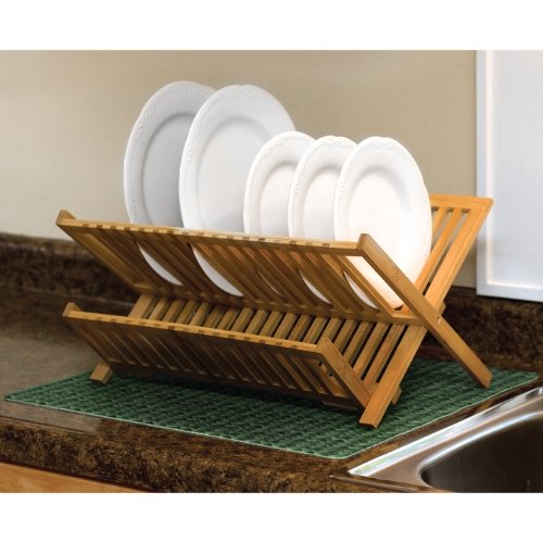 DryMate Green Bamboo Weave 18 x 20 Inch Kitchen Dry Mat
