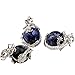 1 PCS Natural 15mm Crystal Gemstone Ball Pendant Wrapped Silver Alloy Dragon for Women Charm Jewelry Necklace (Sodalite)