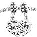 Silver Shareable Mother Daughter Split Heart Dangle Bead Charm