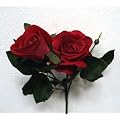 Artificial Velvet Canterbury Rose Single Stem - 58cm, Red