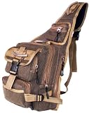 Military Inspired Backpack Sling Bag Daypack Larger Version Brown