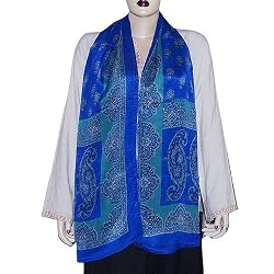 Fashion Scarfs for Women Printed Crepe Silk 20 X 68 inches