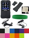 3n1 Combo - Premium Silicone Skin Case Cover Kit for Sony Walkman S Series NWZ-S630 NWZ-S730 / NWZ-S638 NWZ-S639 NWZ-S636 NWZ-S736 NWZ-S738 NWZ-S739 + Bonus Young Micro - Live Green WristBand (MP3 Player NOT Included)