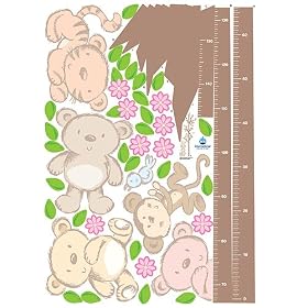 Nursery Easy Apply Wall Sticker Decorations - Teddy Bear Growth Chart