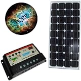 HQRP KIT (85 Watt Solar Panel 85W Power 12V Monocrystalline 12 Volt, Solar 10A Charge Power Controller / Regulator 12V / 24V 10 Amp) + HQRP Coaster