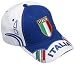 Suchen : EM Designer Cap mit aufgesticktem Italienschriftzug, Blau-Wei&szlig;