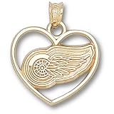 Detroit Red Wings NHL Logo Heart Pendant (10kt)