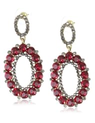 Leslie Danzis Jeweled Ruby Dangle Earrings