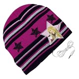Girls' Hannah Montana Striped Eartunes Beanie - Pink (7-14)
