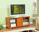 Oak Finish Wood Plasma LCD Flat Panel TV Stand