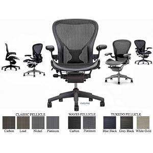 Herman Miller Aeron Chair Highly Adjustable with PostureFit Lumbar Support - Medium Size...