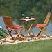 Outdoor Interiors Acacia 3 Piece Round Bistro Outdoor Furniture Set - includes cushions