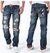 NEW 2014 Mens Torn Jeans Vintage Distressed Ripped Holey Patches Slim Cut