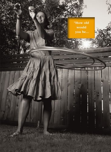 Die Cut Birthday/Woman & hula hoop