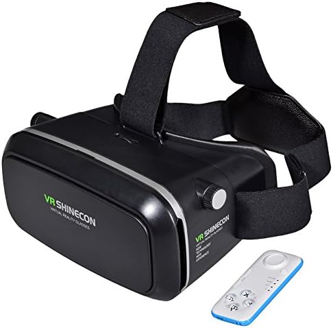 Likesme 3D VR Virtual Reality Headset Glasses For 4~6 inch Smartphones for 3D Movies and Games with wireless bluetooth remote controller