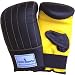 Leather Punch Bag mitt gloves kick Boxing mitts glove Bag gloves Exercise Equipment Yellow Black Medium