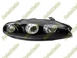 1997 - 1999 ( 1998 ) / 97-99 ( 98 ) MITSUBISHI ECLIPSE EURO PROJECTOR HEADLIGHTS - BLACK W/ BLUE - W/ HALO - YD