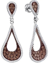 10KT White Gold 1.00 CTW-Diamond Micro-Pave Earring