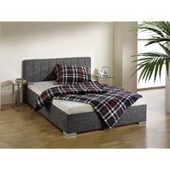 Wohnprofi Polsterbett Adrina mit Strukturstoff (Ausf�hrung A, grau, Liegefl�che ca. 100x200 cm)