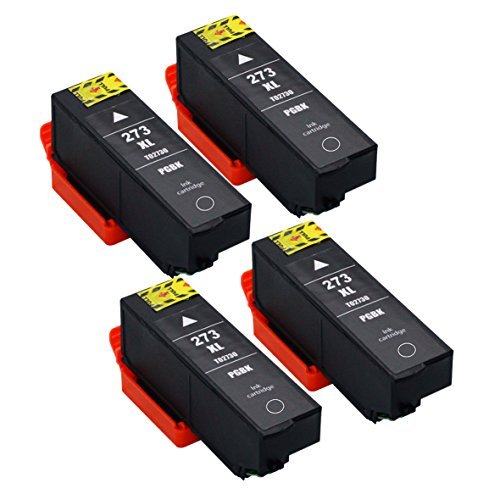 Valuetoner Compatible Ink Cartridge Replacement for Epson 273XL High Capacity (4 Black T273XL020-S) Compatible With Expression Premium XP-520, XP-600, XP-610, XP-620, XP-800, XP-810, XP-820 Printer