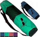  : Yoga Mat Bag - Roomy Canvas Tote with Mesh Center, Long Zipper Closure, Interior & Exterior Pockets, & Adjustable Strap