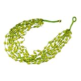 Emerald Green Multistrand Tikki Beaded Collar Necklace [Limited Time Blowout Offer]