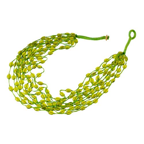 Emerald Green Multistrand Tikki Beaded Collar Necklace [Limited Time Blowout Offer]