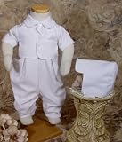 Handsome Vested Gabardine Short Sleeve Christening Coverall