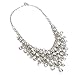 Vintage Crystal Rhinestone Chain Choker Collar Bib Pendant Statement Necklace for Women
