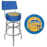 NBA Denver Nuggets Padded Swivel Bar Stool with Back