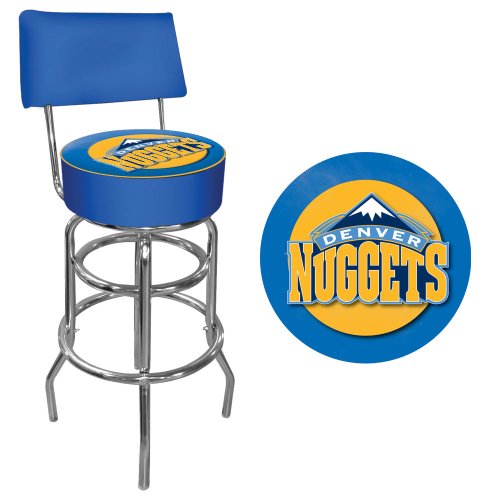 NBA Denver Nuggets Padded Swivel Bar Stool with Back